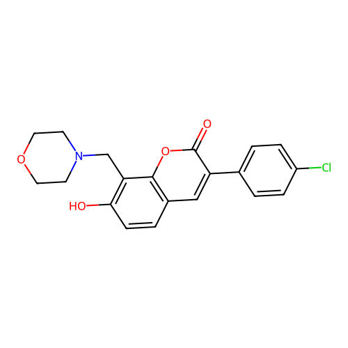 3-(4-Chlorophenyl)-7-hydroxy-8-(morpholin-4-ylmethyl)chromen-2-one structure