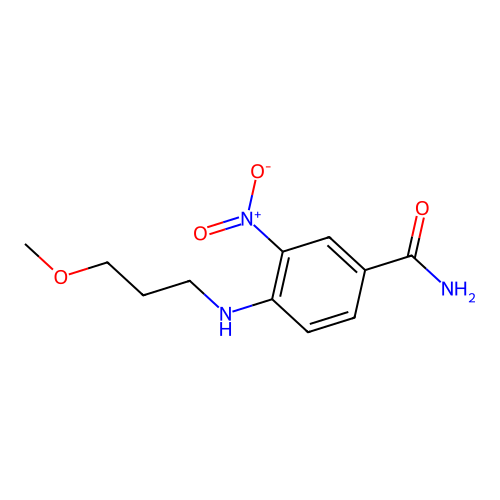4-[(3-Methoxypropyl)amino]-3-nitrobenzamide structure