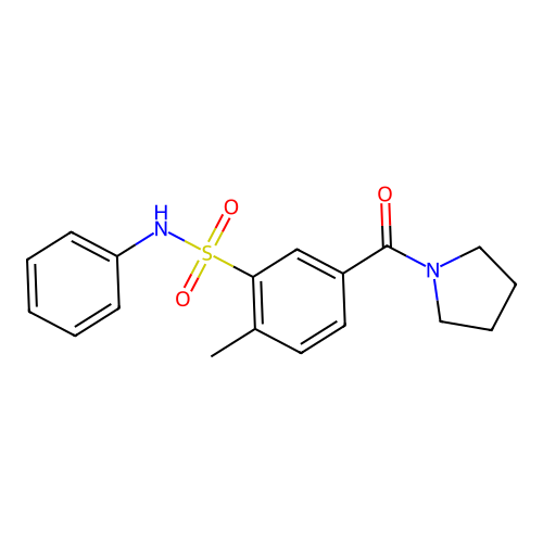 2-methyl-N-phenyl-5-(1-pyrrolidinylcarbonyl)benzenesulfonamide structure