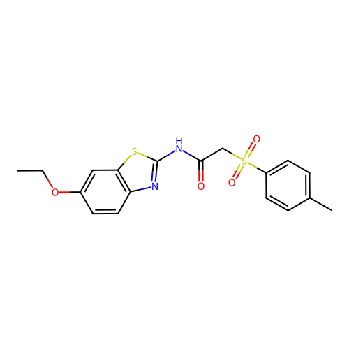 N-(6-ethoxy-1,3-benzothiazol-2-yl)-2-[(4-methylphenyl)sulfonyl]acetamide structure