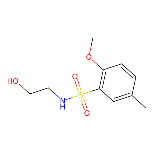N-(2-hydroxyethyl)-2-methoxy-5-methylbenzenesulfonamide structure