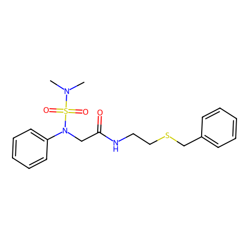 N-(2-benzylsulfanylethyl)-2-[N-(dimethylsulfamoyl)anilino]acetamide structure