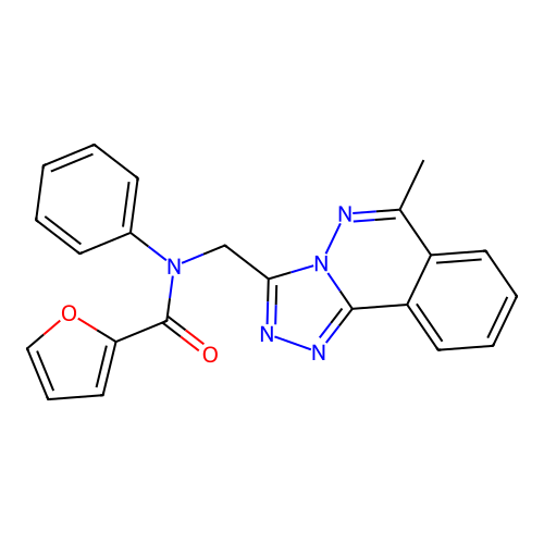 N-[(6-methyl[1,2,4]triazolo[3,4-a]phthalazin-3-yl)methyl]-N-phenyl-2-furamide structure