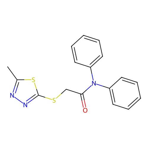 2-[(5-methyl-1,3,4-thiadiazol-2-yl)sulfanyl]-N,N-diphenylacetamide structure