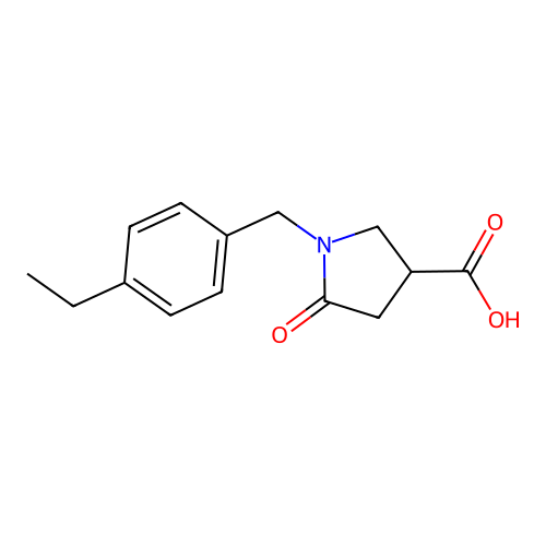 1-(4-Ethylbenzyl)-5-oxopyrrolidine-3-carboxylic acid structure
