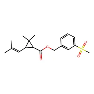 Cyclopropanecarboxylic acid, 2,2-dimethyl-3-(2-methyl-1-propenyl)-, (3-(methylsulfonyl)phenyl)methyl ester, (1R-trans)- structure