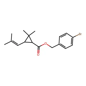 Cyclopropanecarboxylic acid, 2,2-dimethyl-3-(2-methyl-1-propenyl)-, (4-bromophenyl)methyl ester, (1R-trans)- structure