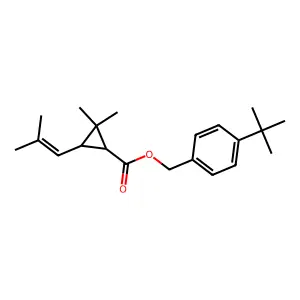 Cyclopropanecarboxylic acid, 2,2-dimethyl-3-(2-methyl-1-propenyl)-, (4-(1,1-dimethylethyl)phenyl)methyl ester, (1R-trans)- structure