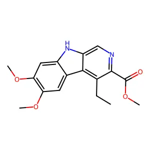 methyl 4-ethyl-6,7-dimethoxy-9H-pyrido(3,4-b)indole-3-carboxylate structure