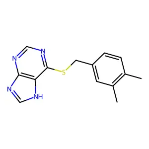6-(((3,4-Dimethylphenyl)methyl)thio)-9H-purine structure