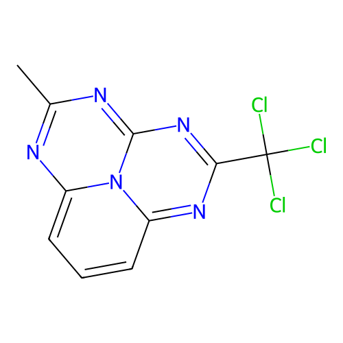 2-trichloromethyl-5-methyl-1,3,4,6,9b-pentaazaphenalene structure