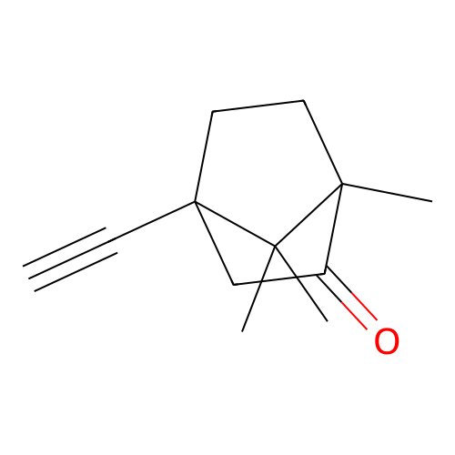 4-Ethynyl-1,7,7-trimethylbicyclo[2.2.1]heptan-2-one structure