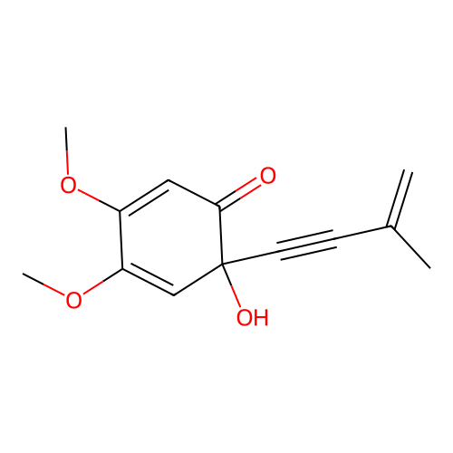6-Hydroxy-3,4-dimethoxy-6-(3-methyl-3-buten-1-ynyl)-2,4-cyclohexadien-1-one structure