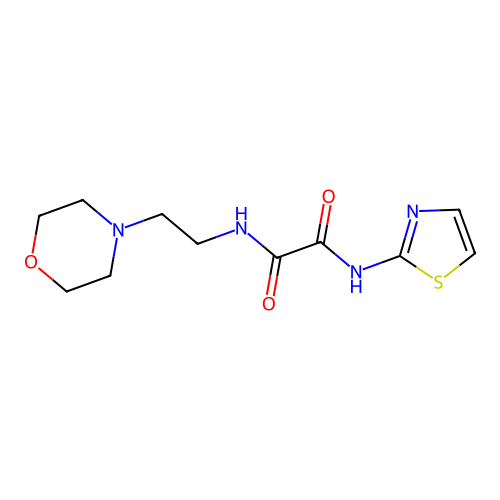 N-(2-morpholin-4-ylethyl)-N'-(1,3-thiazol-2-yl)oxamide structure