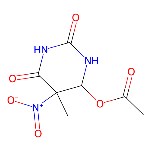 2,4(1H,3H)-Pyrimidinedione, dihydro-6-(acetyloxy)-5-methyl-5-nitro- structure