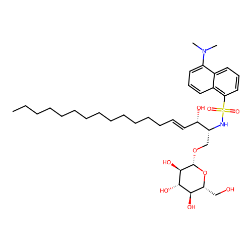 1-O-Glucosyl-2-N-(dimethylaminonaphthalene-5-sulfonyl)sphingosine structure