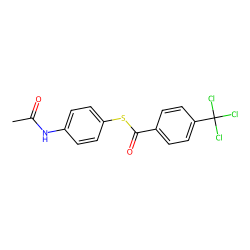 N-(4-{[4-(Trichloromethyl)benzoyl]sulfanyl}phenyl)ethanimidic acid structure