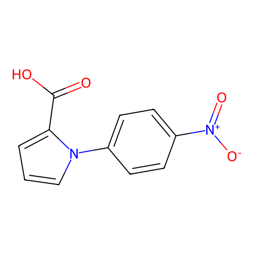 1-(4-nitrophenyl)-1H-pyrrole-2-carboxylic acid structure