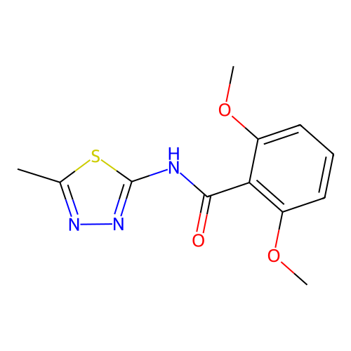 2,6-dimethoxy-N-(5-methyl-1,3,4-thiadiazol-2-yl)benzamide structure