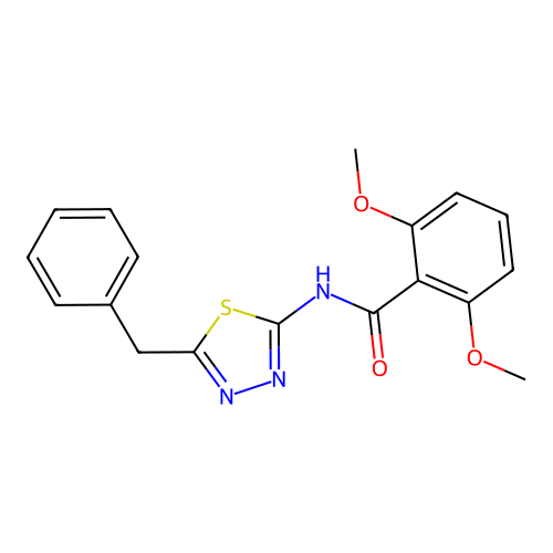 N-(5-benzyl-1,3,4-thiadiazol-2-yl)-2,6-dimethoxybenzamide structure