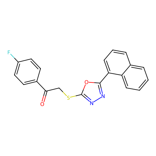 1-(4-Fluorophenyl)-2-[(5-naphthalen-1-yl-1,3,4-oxadiazol-2-yl)sulfanyl]ethanone structure