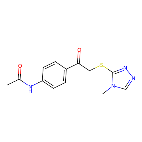 N-[4-[2-[(4-methyl-1,2,4-triazol-3-yl)sulfanyl]acetyl]phenyl]acetamide structure
