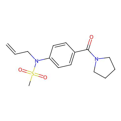 N-prop-2-enyl-N-[4-(pyrrolidine-1-carbonyl)phenyl]methanesulfonamide structure