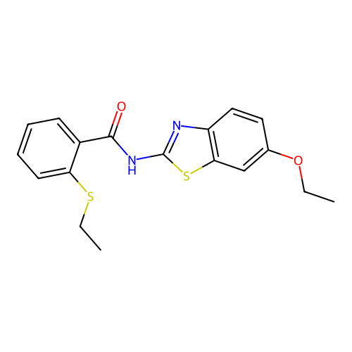 N-(6-ethoxy-1,3-benzothiazol-2-yl)-2-(ethylsulfanyl)benzamide structure