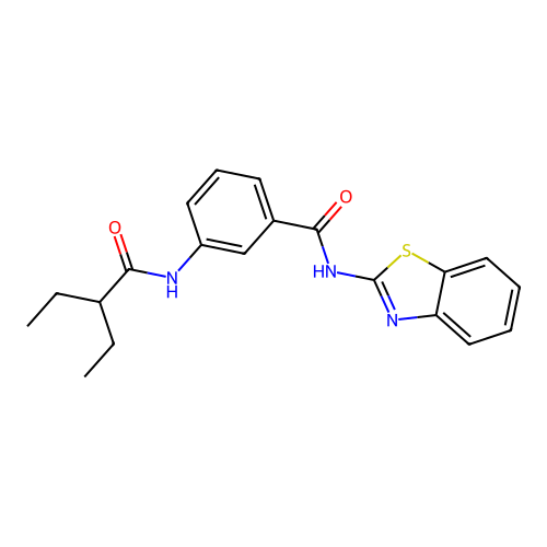 N-(1,3-benzothiazol-2-yl)-3-(2-ethylbutanoylamino)benzamide structure