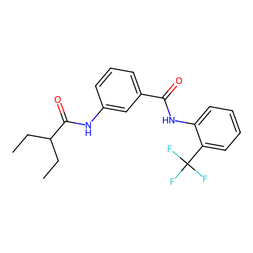 3-(2-ethylbutanoylamino)-N-[2-(trifluoromethyl)phenyl]benzamide structure