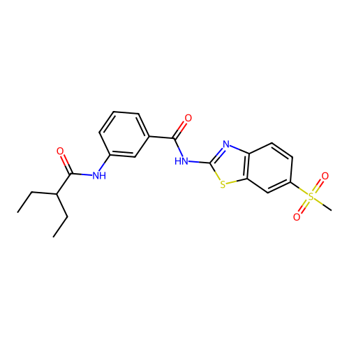 3-(2-ethylbutanoylamino)-N-(6-methylsulfonyl-1,3-benzothiazol-2-yl)benzamide structure