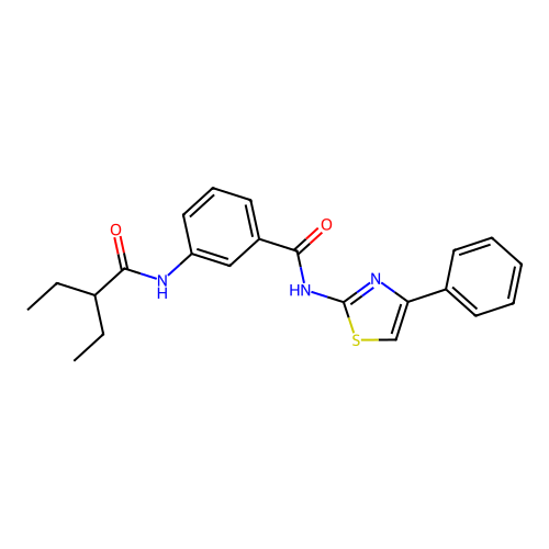 3-(2-ethylbutanoylamino)-N-(4-phenyl-1,3-thiazol-2-yl)benzamide structure
