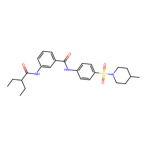 3-(2-ethylbutanoylamino)-N-[4-(4-methylpiperidin-1-yl)sulfonylphenyl]benzamide structure