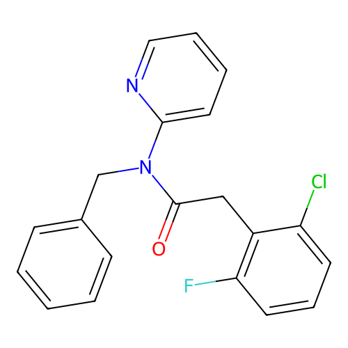 N-benzyl-2-(2-chloro-6-fluorophenyl)-N-2-pyridinylacetamide structure
