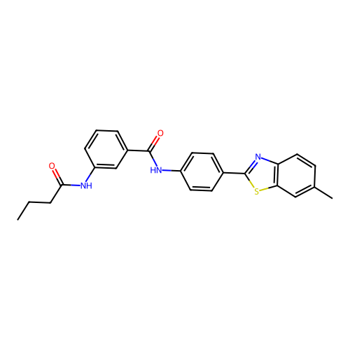 3-(butanoylamino)-N-[4-(6-methyl-1,3-benzothiazol-2-yl)phenyl]benzamide structure