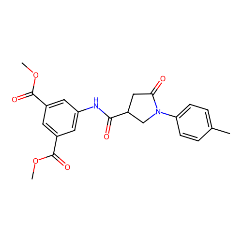dimethyl 5-(5-oxo-1-(p-tolyl)pyrrolidine-3-carboxamido)isophthalate structure