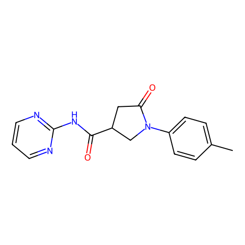 1-(4-methylphenyl)-5-oxo-N-pyrimidin-2-ylpyrrolidine-3-carboxamide structure