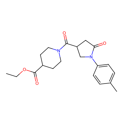 Ethyl 1-[1-(4-methylphenyl)-5-oxopyrrolidine-3-carbonyl]piperidine-4-carboxylate structure
