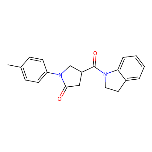 4-(2,3-Dihydroindole-1-carbonyl)-1-(4-methylphenyl)pyrrolidin-2-one structure