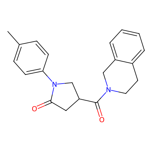 4-(3,4-dihydro-2(1H)-isoquinolinylcarbonyl)-1-(4-methylphenyl)-2-pyrrolidinone structure