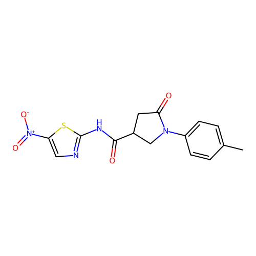 1-(4-methylphenyl)-N-(5-nitro-1,3-thiazol-2-yl)-5-oxopyrrolidine-3-carboxamide structure