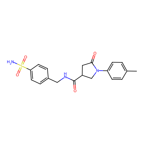 1-(4-methylphenyl)-5-oxo-N-[(4-sulfamoylphenyl)methyl]pyrrolidine-3-carboxamide structure