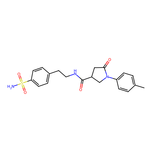 1-(4-methylphenyl)-5-oxo-N-[2-(4-sulfamoylphenyl)ethyl]pyrrolidine-3-carboxamide structure