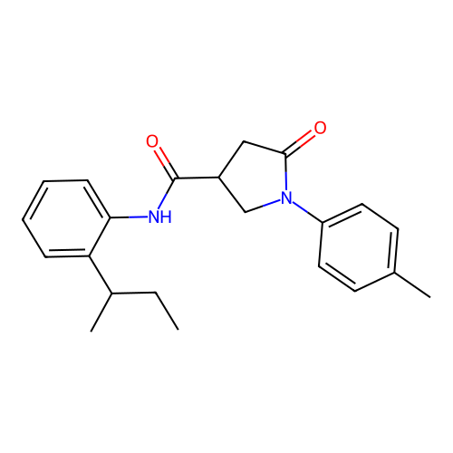 N-(2-butan-2-ylphenyl)-1-(4-methylphenyl)-5-oxopyrrolidine-3-carboxamide structure