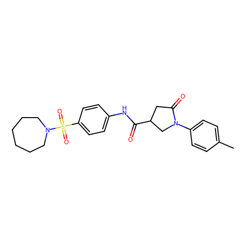 N-[4-(azepan-1-ylsulfonyl)phenyl]-1-(4-methylphenyl)-5-oxopyrrolidine-3-carboxamide structure