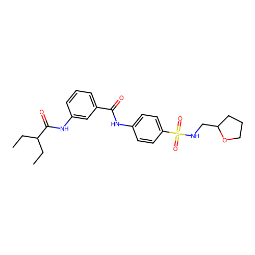 3-(2-ethylbutanoylamino)-N-[4-(oxolan-2-ylmethylsulfamoyl)phenyl]benzamide structure
