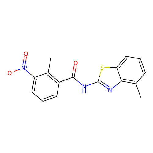 2-methyl-N-(4-methyl-1,3-benzothiazol-2-yl)-3-nitrobenzamide structure