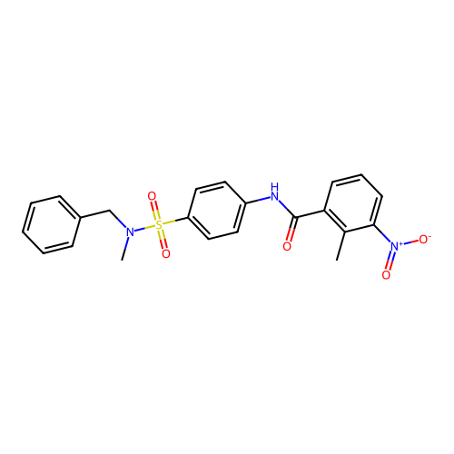 N-[4-[benzyl(methyl)sulfamoyl]phenyl]-2-methyl-3-nitrobenzamide structure