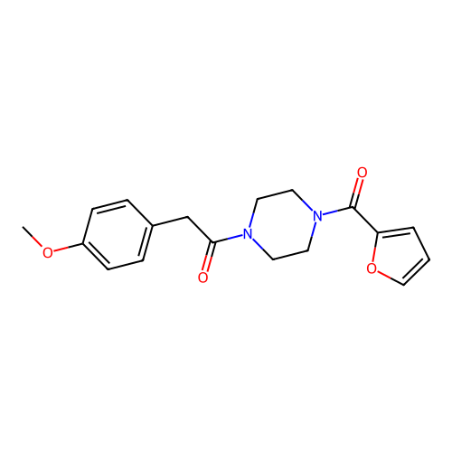 1-(2-Furoyl)-4-[(4-methoxyphenyl)acetyl]piperazine structure