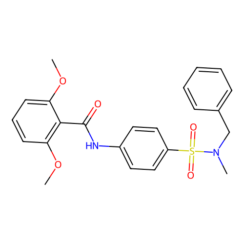N-[4-[benzyl(methyl)sulfamoyl]phenyl]-2,6-dimethoxybenzamide structure